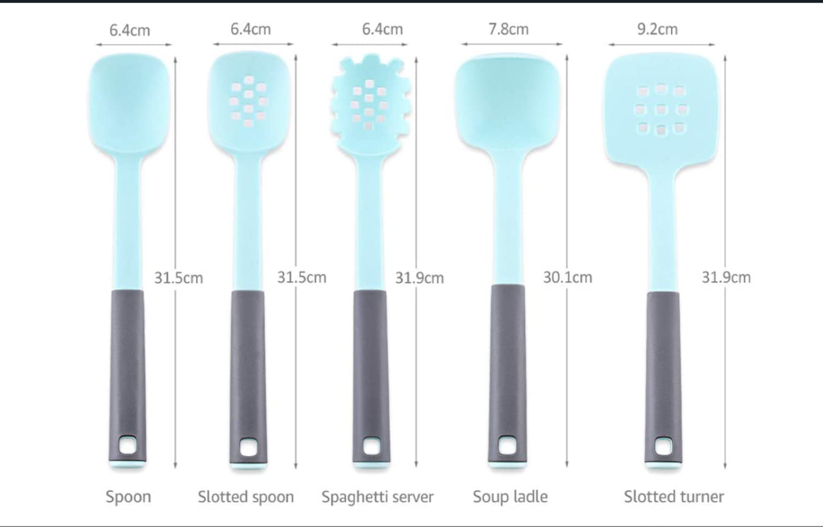 Сейф утварей нейлона Toxinfree для Nonstick Biodegradable эргономического 5pcs