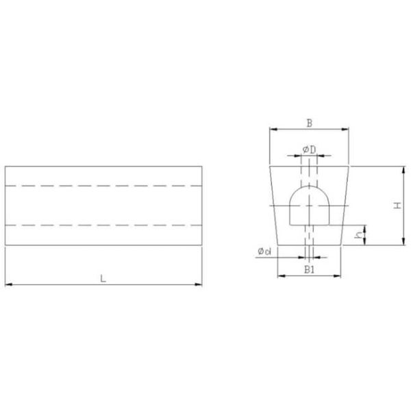 Trapezoidal rubber fenders with medium energy absorption and high reaction force for vessels and docks