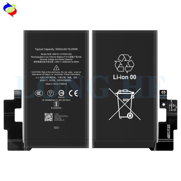 Перезаряжаемые батареи для Google Pixel 7 Pro Black GMF5Z Заменяющая батарея Оригинальная