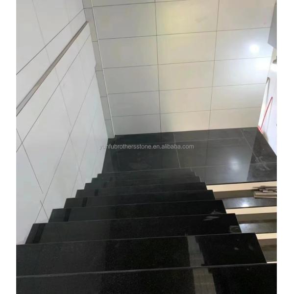 Hotel Kitchen Countertop and Stairs Cut-To-Size Indian Black Star Galaxy Granite Slabs