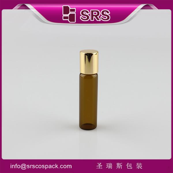 SRS empty round 5ml amber roll on perfum glass bottle wholesale for personal care products