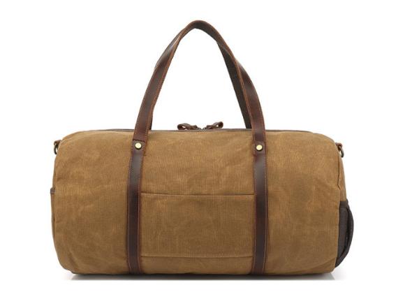 Waxed Canvas Genuine Leather Waterproof Overnight Bag Weekender Duffel Bags
