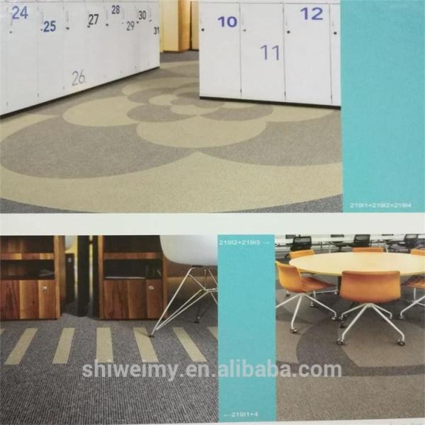 New thin level loop pile mixed colors striped Polypropylene carpet tile