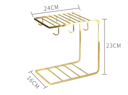Rustproof 6 Hooks Iron 5KG Bearing Cup Holder Stand