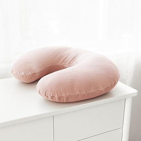 2 Pack 100% Cotton Nursing Pillow Covers, Soft & Adorable Slipcovers with Zipper Closure