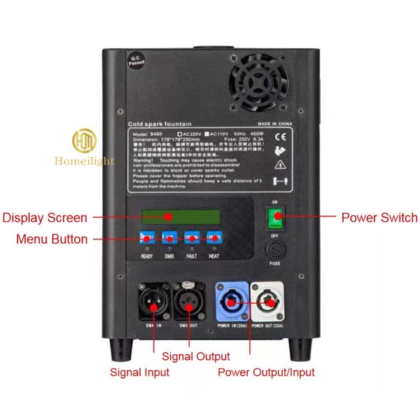 Almofada de alumínio 1-5m Máquina de fonte de faísca para exposições de casamento de tirar o fôlego