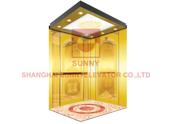 Hairline Stainless Steel 1600kg Load Vvvf Residential Elevator