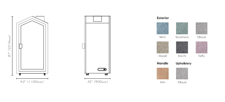 Mobile Personal Workspace Pod offering easy relocation options and private workspace benefits for dynamic office layouts