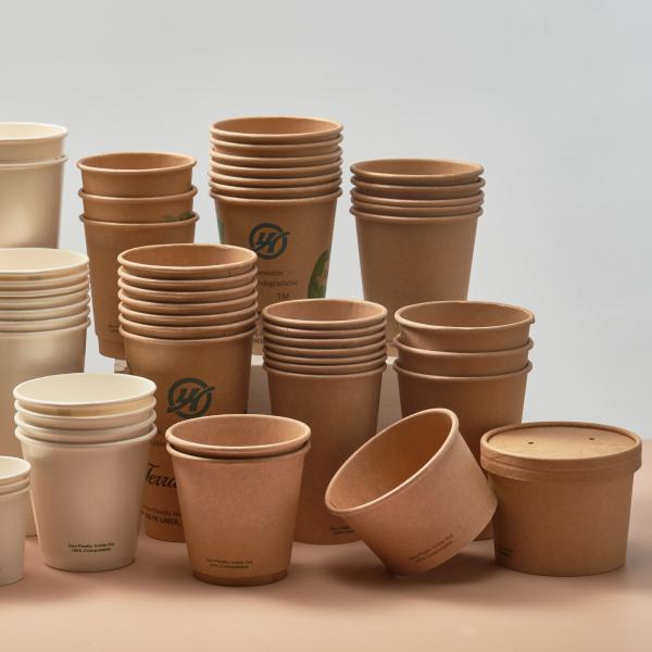 160gsm-400gsm Double Wall Recyclable Paper Cups 12oz Disposable Coffee Cups With Lids