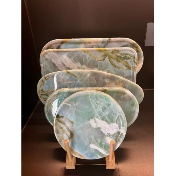 Maldives Blue Luxury Stone Translucent Polished Big Slab for Hotel Dining Table Set