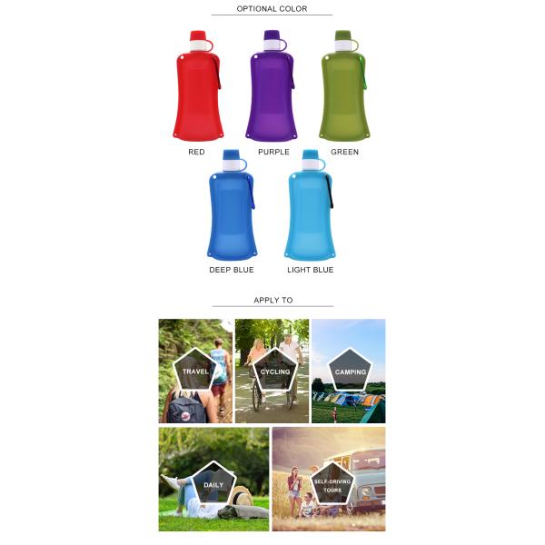 Anti Spill Silicone Expandable And Foldable Drinking Water Bottle