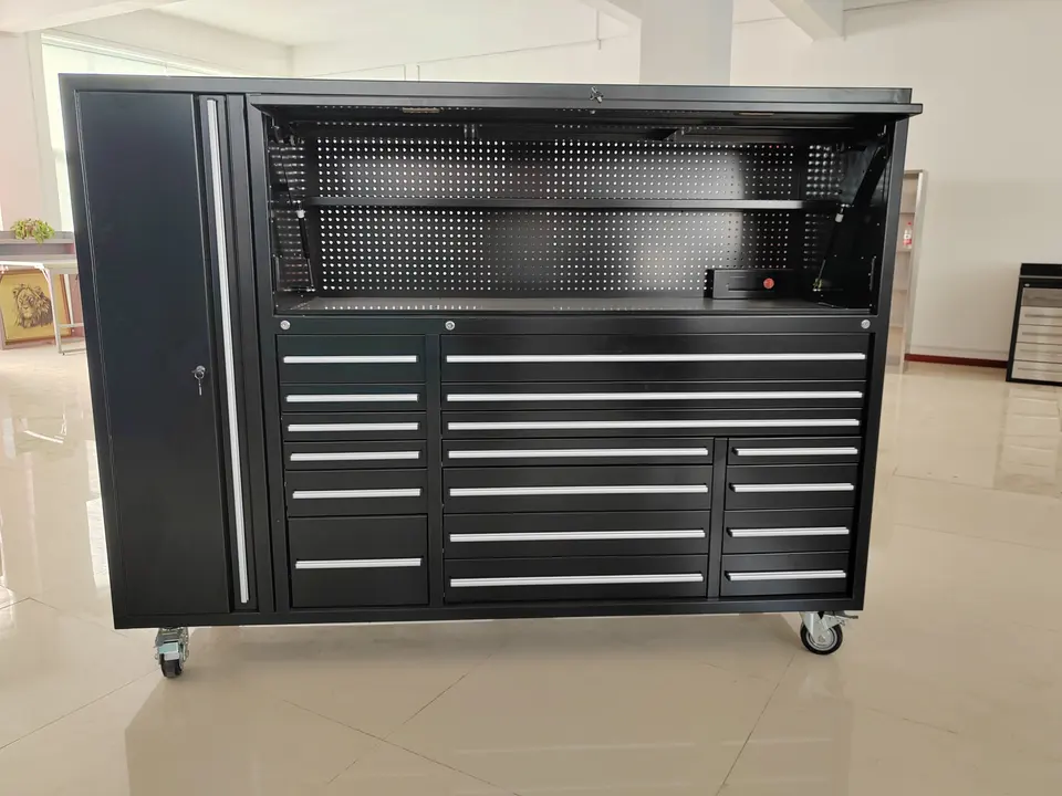Большие металлические ящики для инструментов и шкафы для хранения Металлический шкаф для тяжелых инструментов с колесами