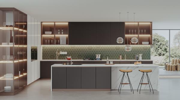 Standard European Furniture Complete Smart Kitchen Pantry Storage Cabinets