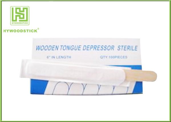 Healthy Wooden Waxing Spatulas , Adult Medical Tongue Depressors Dental Spatulas