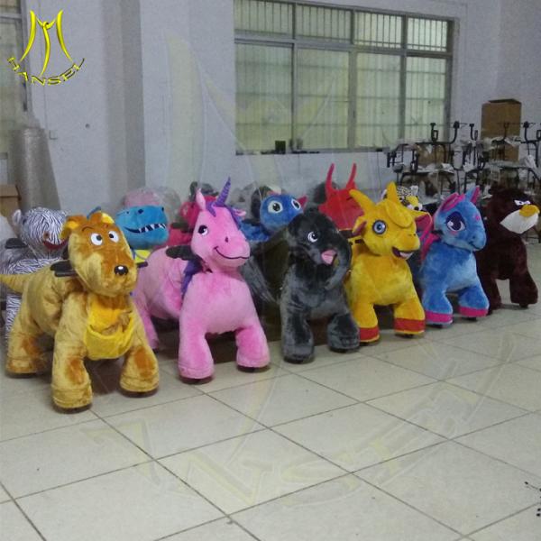 Hansel coin operated horse ride stuffed animal unicorn on wheels kids 4 wheel animal bikes kiddie ride small train