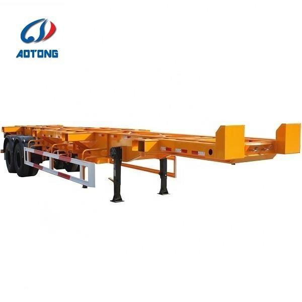 30 tons Max Payload Steel Skeleton Container Semi Trailer for 2 Axles 20ft 40ft Containers