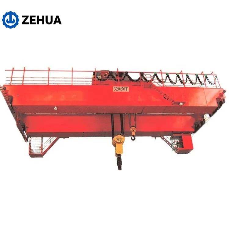 China Manufacturer Heavy Duty A7 A8 QD Double Girder Overhead Crane 50t 100t Steel Mills