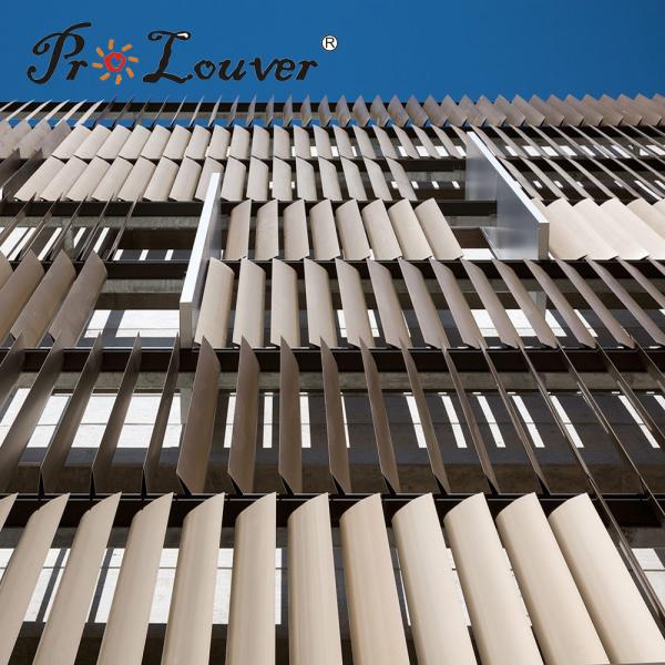 Architectural Exterior Aerofoil Sun Louver, Aerofoil Outdoor Aluminum Louver