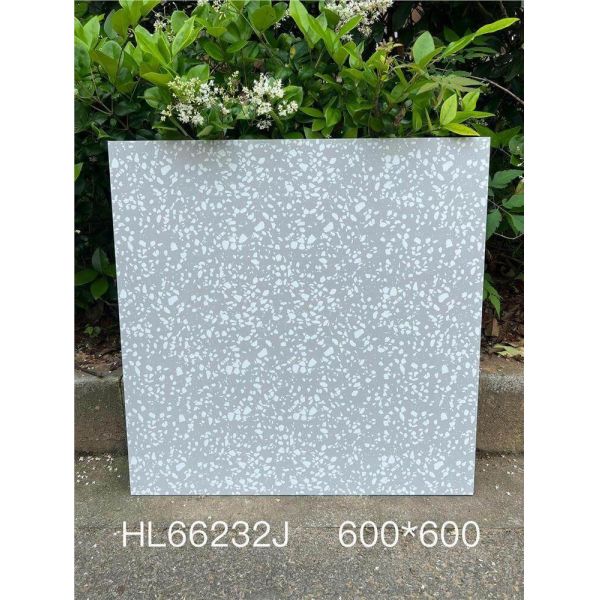 Waterproof Blue 600x600mm Indoor Floor Terrazzo Ceramic Tiles For Bathroom
