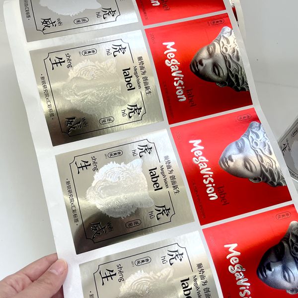 Custom Printed Embossing Silver Logo Beer White Wine Label Sticker Waterproof Self-Adhesive Bottle Label Sticker