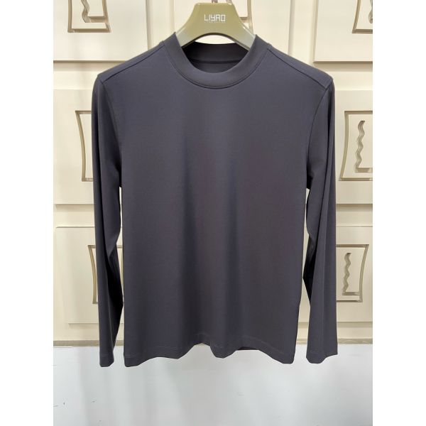 High Quality Modal 100%Cotton Half Turtleneck Bottoming Shirt Men's Casual Long Sleeved Knitted Blank Design T-shirt