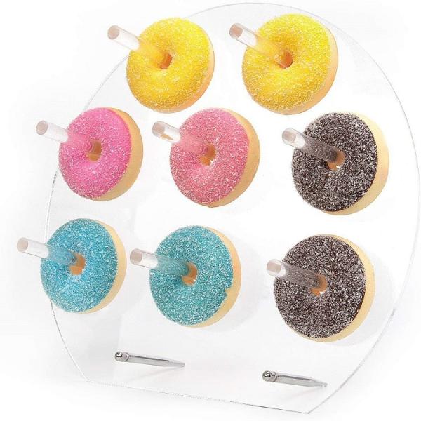 Carregador de bolinhos acrílico de forma oval para bolo de sobremesa