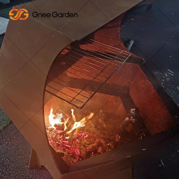 Cooking Outdoor Corten Metal Barbecue Grill Heavy Duty