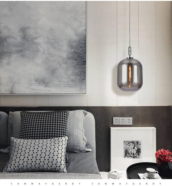 Glass industrial style bar chandelier living room bedroom study wax gourd Chandelier（WH-GP-91)