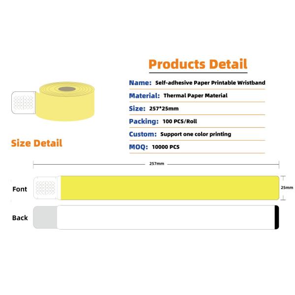 ALL Target End User Printable Thermal QR Code Wristbands with Self Adhesive in Blue