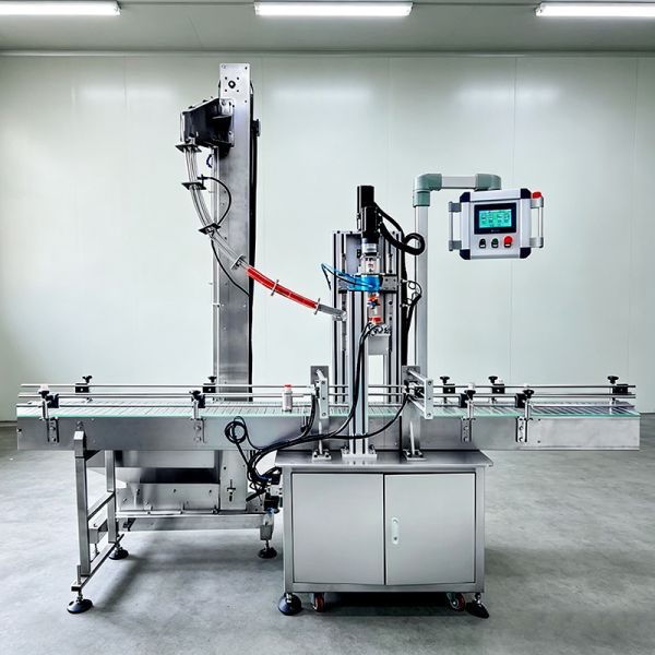PLC Semi Auto Bottle Screw Capping Machine For Oil Drums Cans 220V