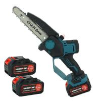 Mini 8 pulgadas de motosierra eléctrica inalámbrica con oleoducto 21v energía de batería cortar madera motosierra eléctrica