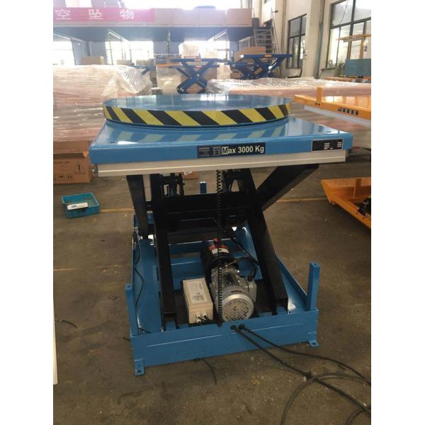 Tables élévatrices électriques stationnaires hydrauliques de ciseaux d'ascenseur de 6000 livres avec la plate-forme de plaque tournante