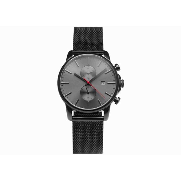 Stainless steel chronograph watch brand your own watches black mesh band