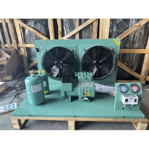 5HP Motor Evaporator Condenser Shell Tube Heat Exchanger Air Cooled Condenser Cooler for Refrigerator Cold Storage