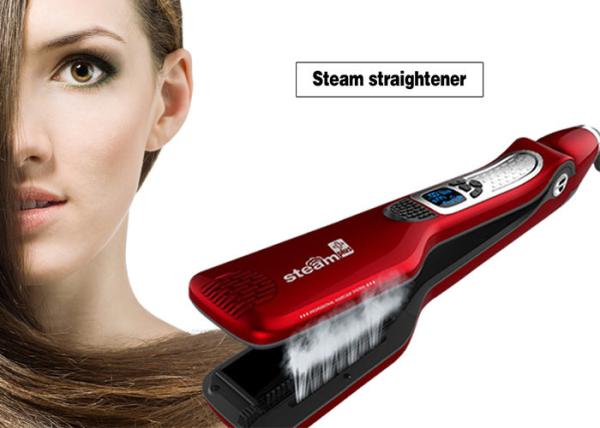 Portable Home Hair Straightener , Electric Ion Titanium Ceramic Flat Iron Hair Steam Brush