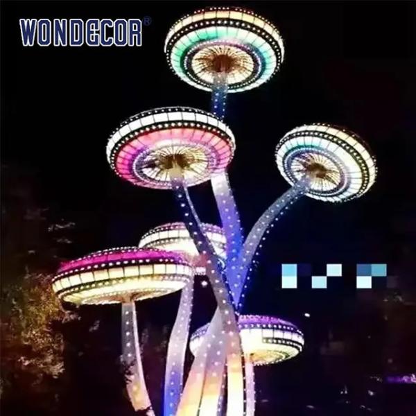 Lighting Abstract Metal Garden Plant Sculptures  3D+2D  Design