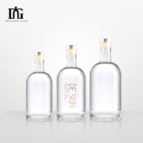 Collar and Body Material Glass 350ml Clear Nordic Glass Bottle with Screw Cap