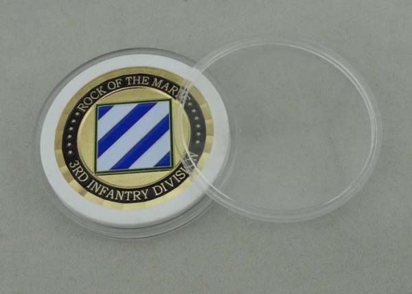 2.0 Inch Custom Brass Personalized Coins , Gold Plating USA Military Coin