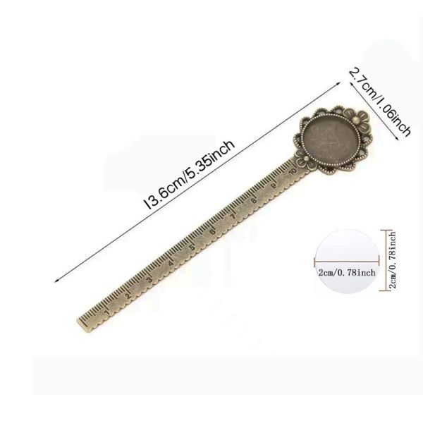 Sublimation Ruler Bookmark Base Tray Cabochon Base Blanks Settings And Glass Cabochon Cameo DIY Jewelry Making Accessories