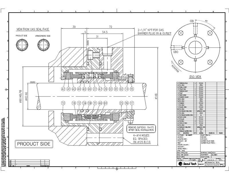 GSB-01 Cartridge Mechanical Seal Tc Sic Carbon VIton for Boiler Feedwater Pumps