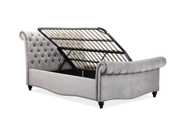 12204 GOITALIAbed frame wooden padded bed frame queen size full size fabric upholstered queen bed set king double BED