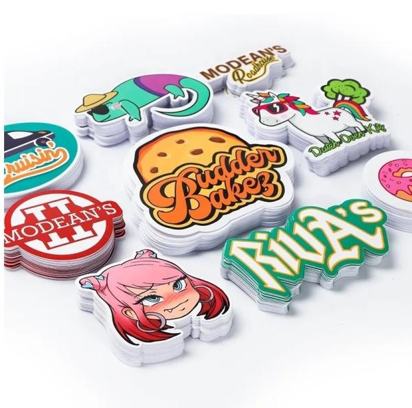 Logo Waterproof Vinyl Die Cut Pvc Cartoon Label Logo Stickers Decoration Gift Pvc Logo Die Cut Vinyl Stickers