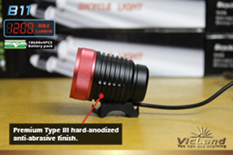 Super Bright 4400mah XM-L T6 10W Cree 1200 lumen bike light , Led bicycle light