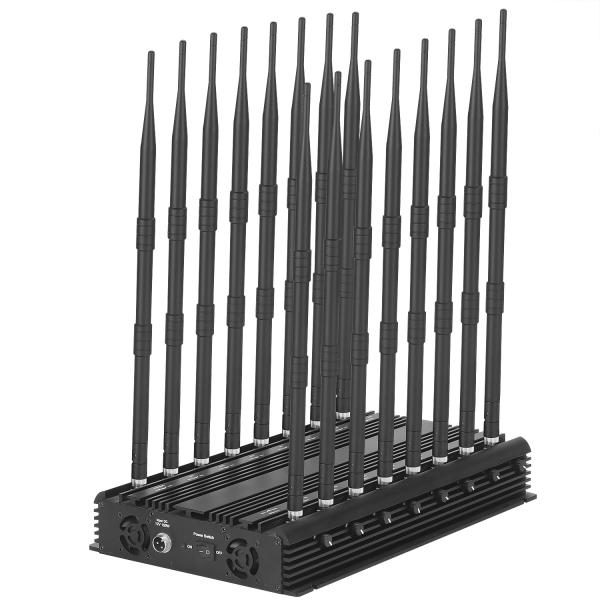 16 Antennas 2G 3G 4G 5G WIFI Lojack GPSL1 RF(315/433/868) Desktop Jammer