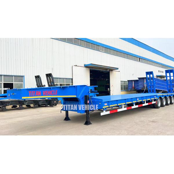 TITAN 4 Axle 100 Tons Semi Lowbed Trailer Low Bed Truck Lowboy Lowloader Trailer for Sale