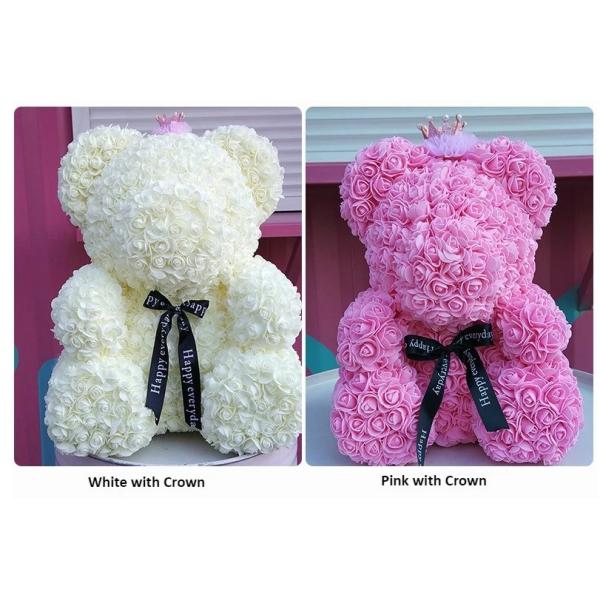 Crazy selling gift foam rose teddy bear Factory Price Artificial Flower Gaint Teddy Bear