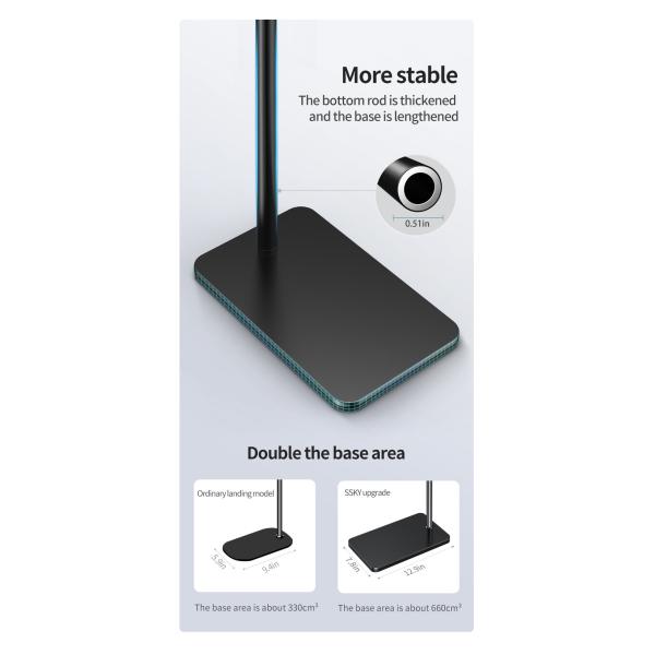 180cm Aluminum Phone Stand Holder 360 Degree Adjustable
