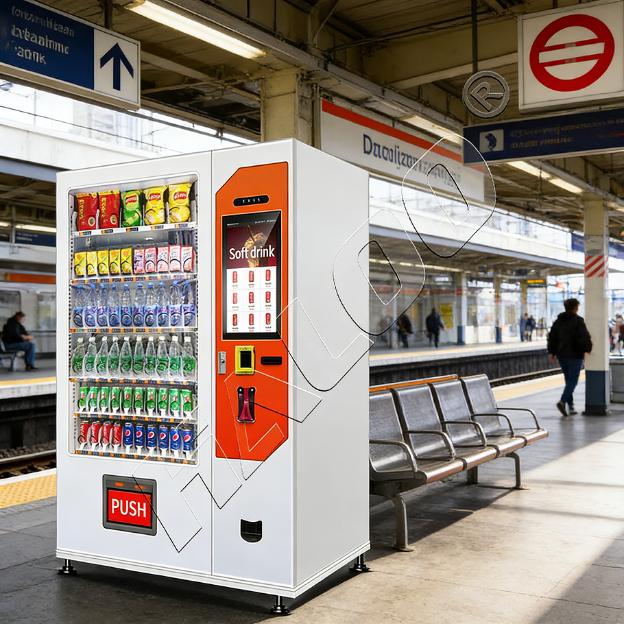 21.5-inch Touchscreen Beverage and Snack Vending Machine with Lift Function for Malls, Stations, and Office Buildings