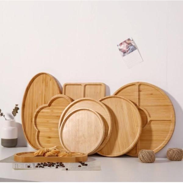 Rectangle Wood Bamboo Serving Tray Set with Handle Can Printed Logo Package Size