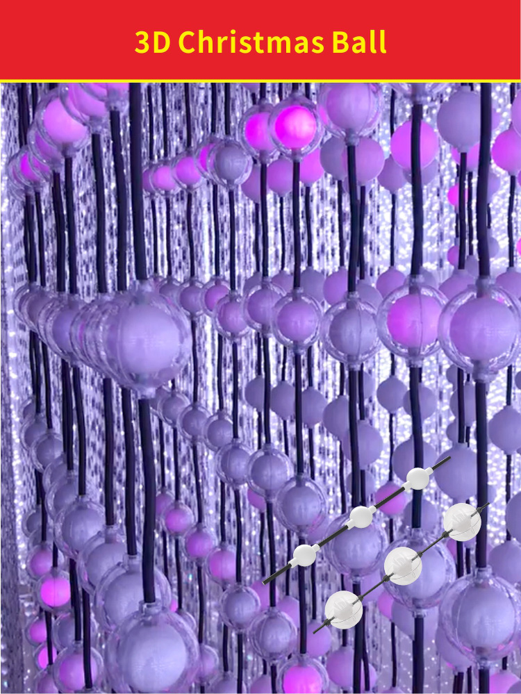 Рождественский мяч 3D Pixel Led 50 Рождественская елка полный цвет водонепроницаемая